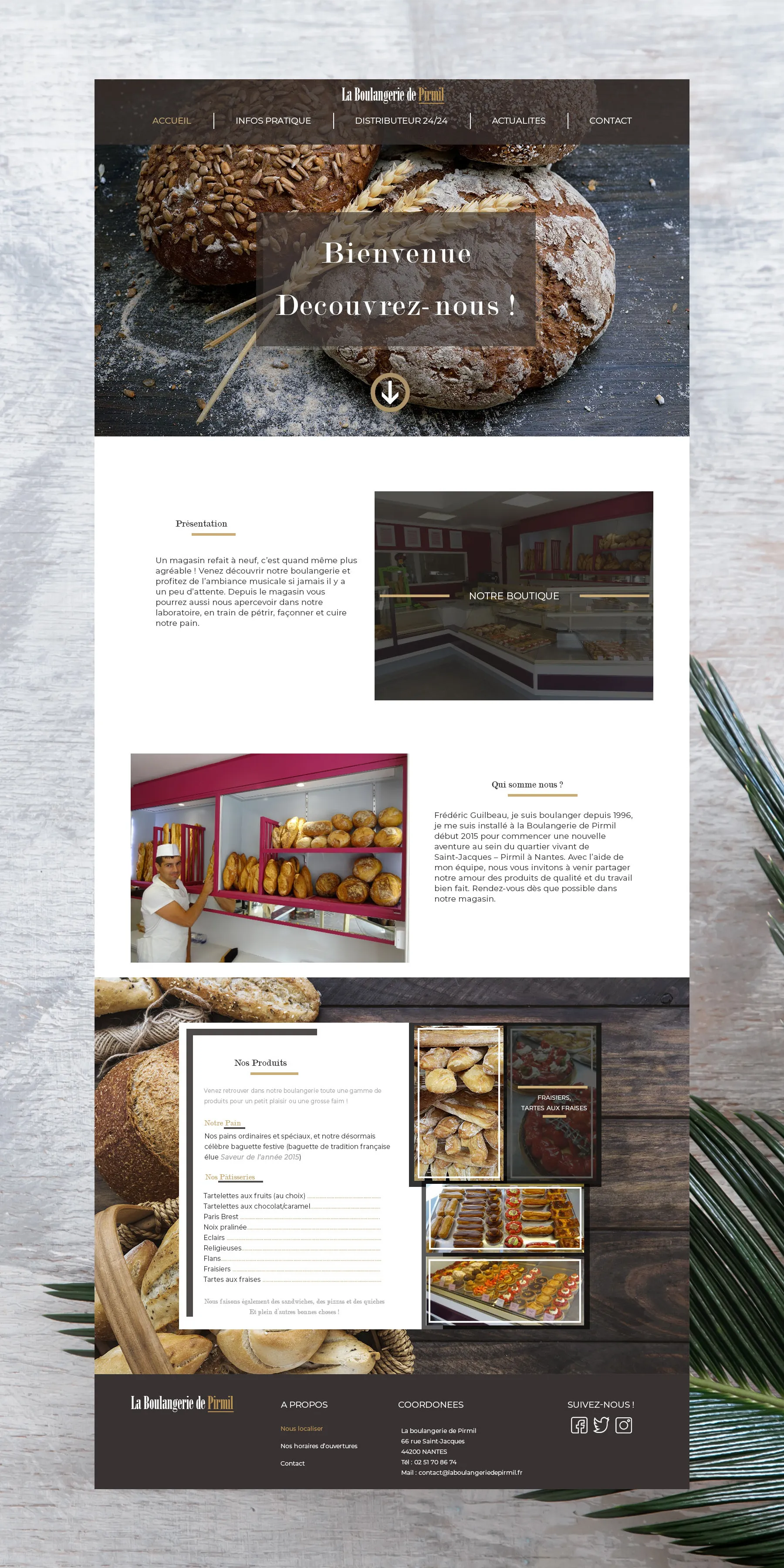 Présentation d'une page entiére du projet webdesign boulangerie